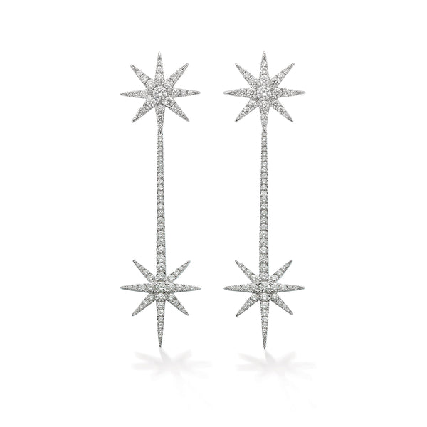 robinson pelham Tsar Star White Gold And Diamond Studs And Drops