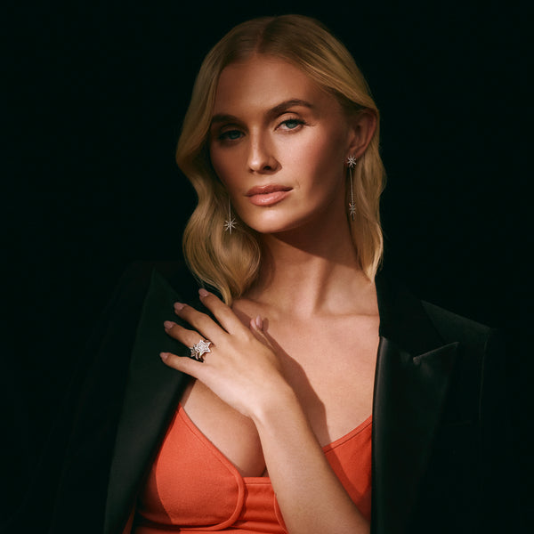 Robinson Pelham Tsar Star Yellow Gold And Diamond Stud Earrings