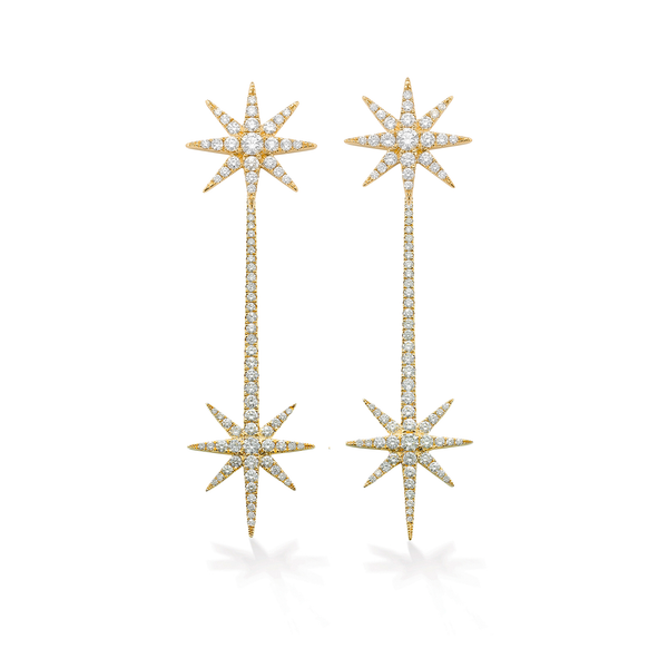 robinson pelham Tsar Star Yellow Gold And Diamond Studs And Drops