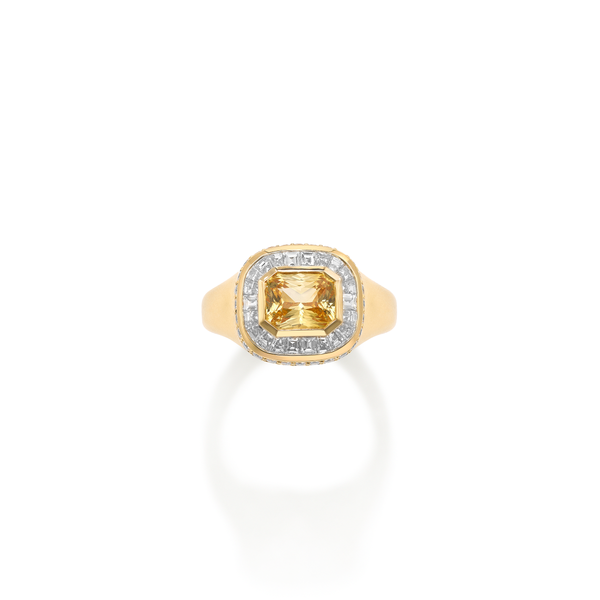 Robinson Pelham Yellow Sapphire And Diamond Engagement Ring