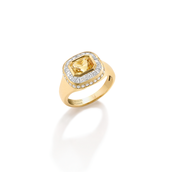 robinson pelham Yellow Sapphire And Diamond Engagement Ring