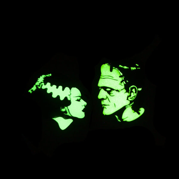 Rock Rebel Bride Of Frankenstein & Frankenstein Enamel Pin Set