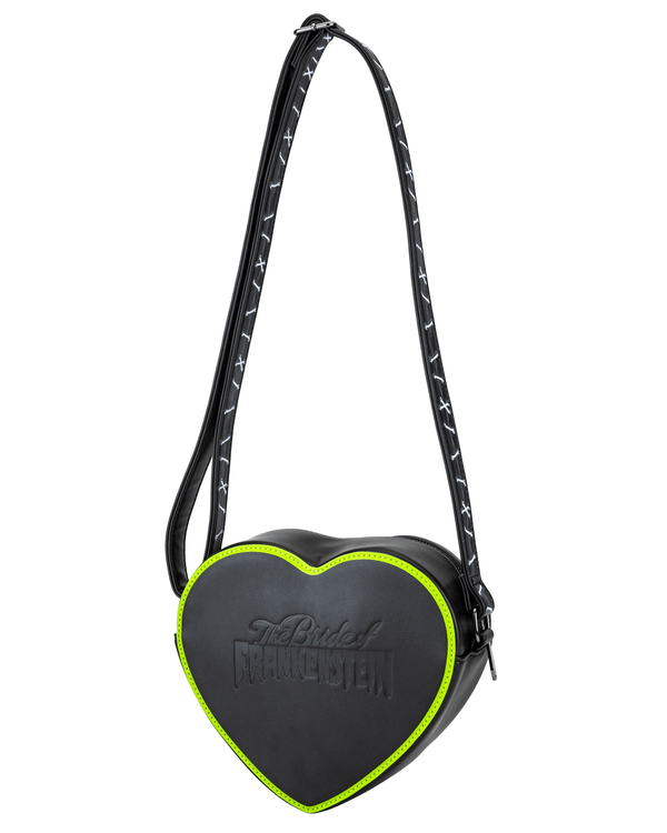 Rock Rebel Bride Of Frankenstein Stitch Heart Cross Body *Limited Edition*
