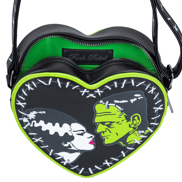 Rock Rebel Bride Of Frankenstein Stitch Heart Cross Body *Limited Edition*