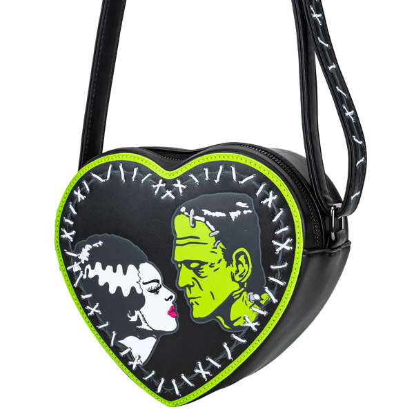 Rock Rebel Bride Of Frankenstein Stitch Heart Cross Body *Limited Edition*