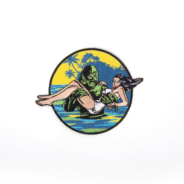 rock rebel Creature From the Black Lagoon with Damsel Embroidered Patch