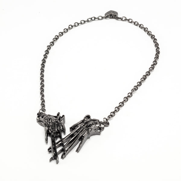 Rock Rebel Edward Scissorhands Hands Pendant Necklace