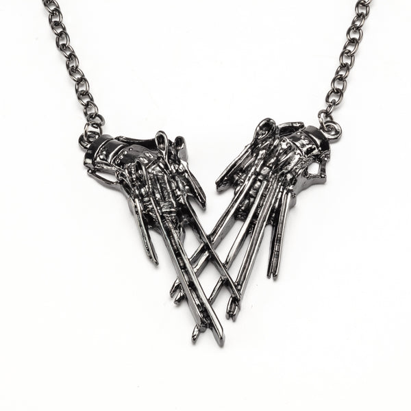 rock rebel Edward Scissorhands Hands Pendant Necklace