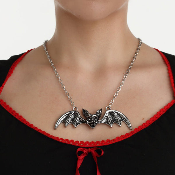 Rock Rebel Bat Pendant Necklace