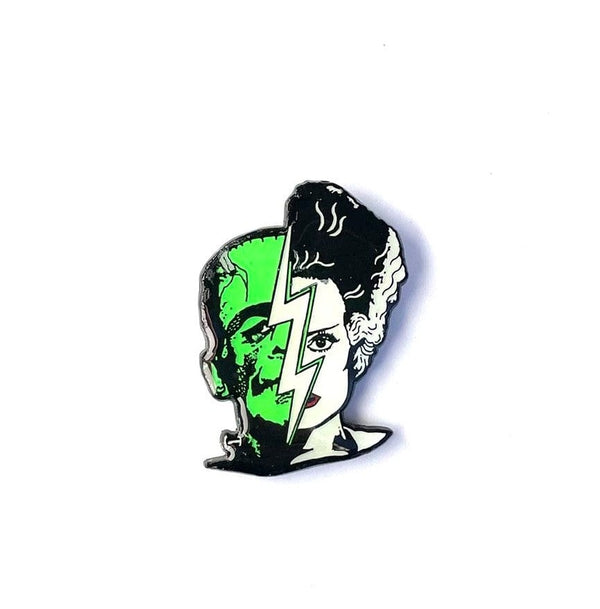 Rock Rebel Bride And Frank Half Face Enamel Pin