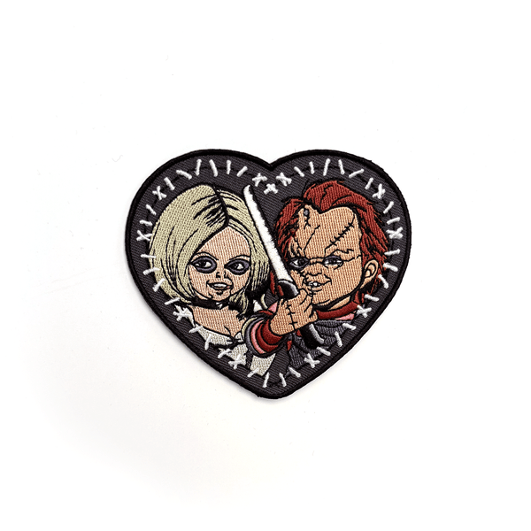 rock rebel Bride of Chucky Stitch Heart Patch
