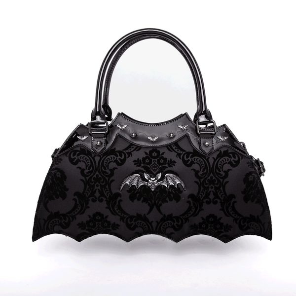rock rebel Damask Bat Handbag In Black