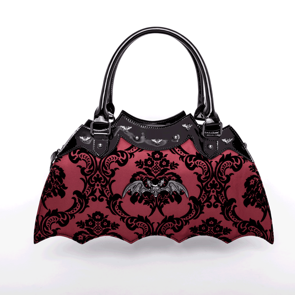 rock rebel Damask Bat Handbag in Red