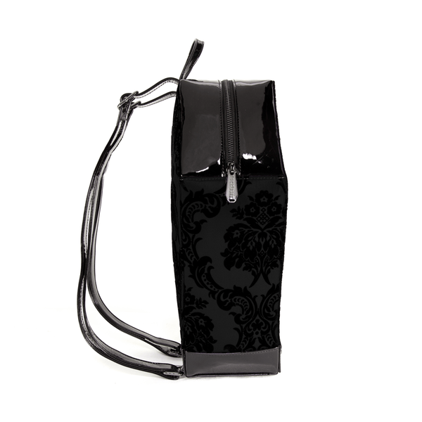 Rock Rebel Damask Coffin Backpack In Black