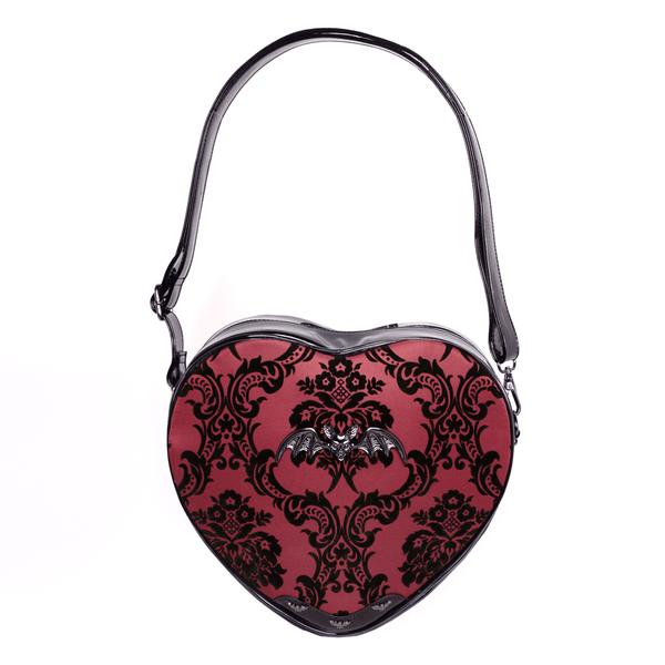 rock rebel Damask Heart Shoulderbag in Red