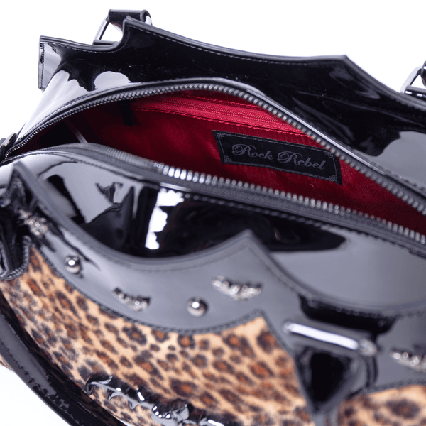 Rock Rebel Leopard Bat Handbag