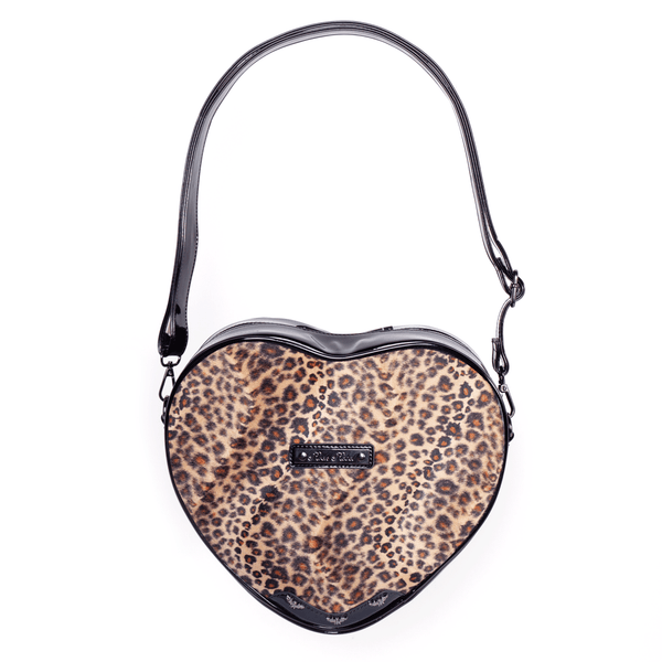 Rock Rebel Leopard Heart Shoulder Bag