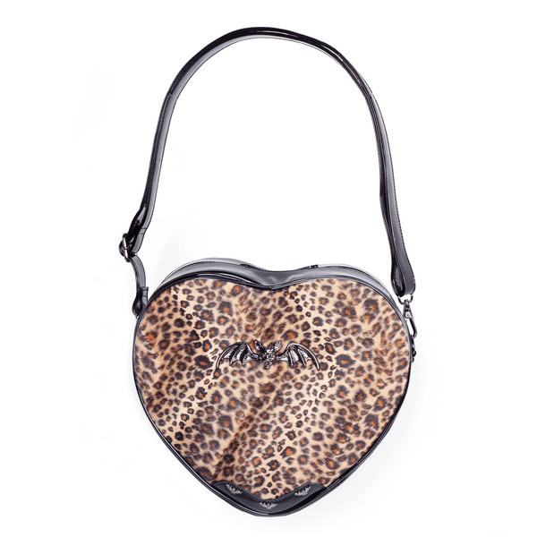 rock rebel Leopard Heart Shoulder Bag