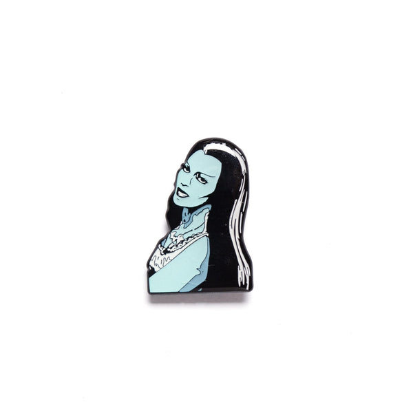 rock rebel Lily Munster Portrait Enamel Pin