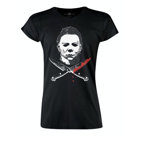 rock rebel Michael Myers Cross Knives Women's Tee