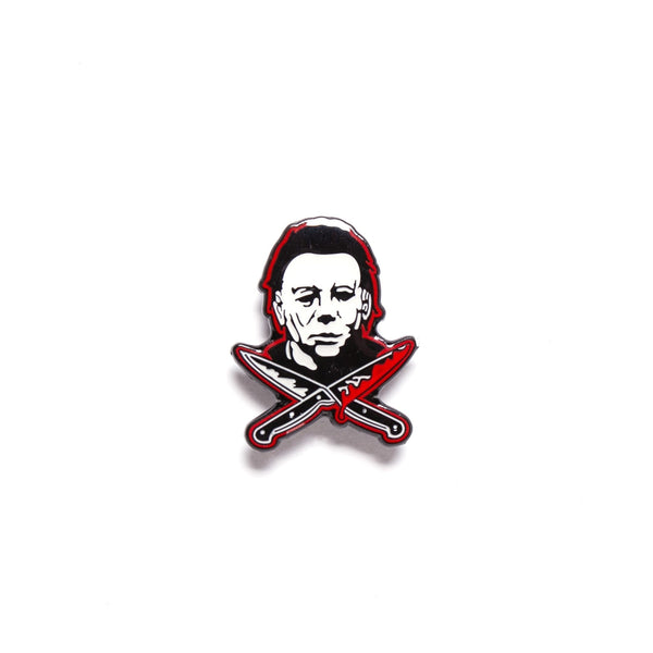 rock rebel Michael Myers Crossed Knives Enamel Pin