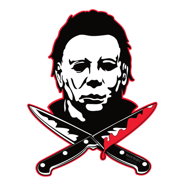 rock rebel Michael Myers Knives Sticker 4"