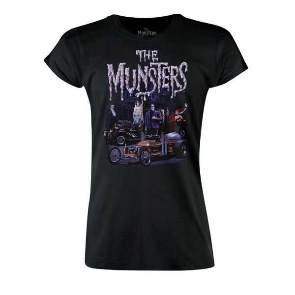rock rebel Munsters Family Cars Women's Tee