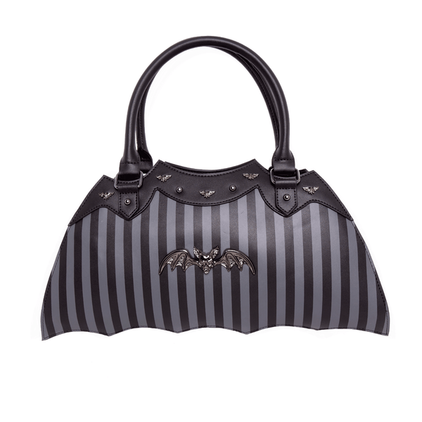 rock rebel Pinstripe Bat Handbag