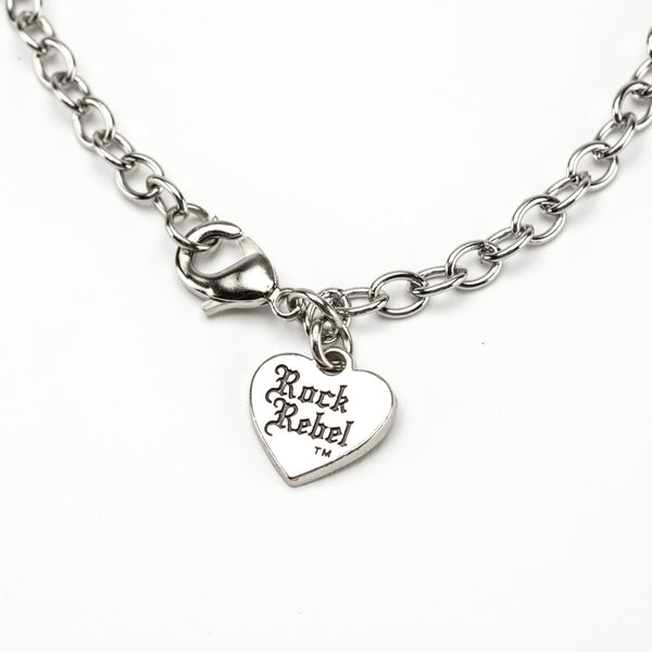 Rock Rebel Skull And Switch Blade Necklace