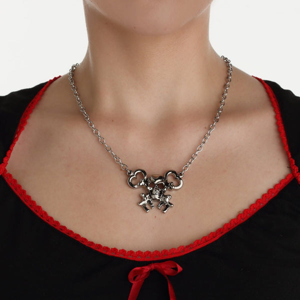Rock Rebel Skull Key Pendant Necklace