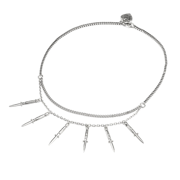 rock rebel Switchblade Double Chain Necklace