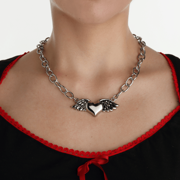 Rock Rebel Wild At Heart Chain Necklace