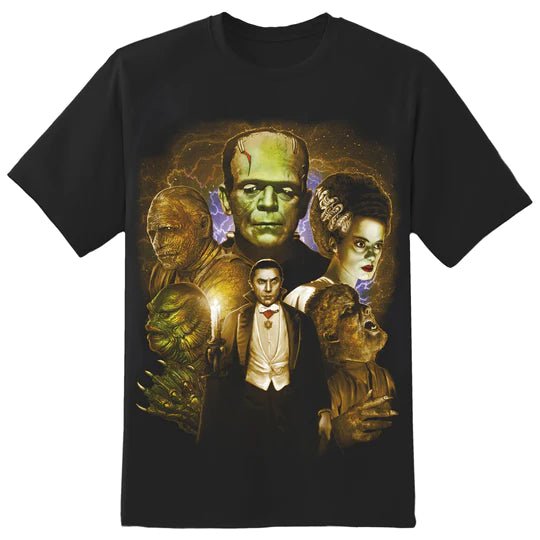 rock rebel Universal Monsters Full Color Collage Tee