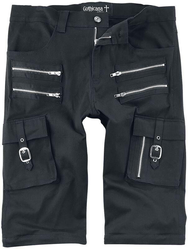 Rock Revival "2in1: Trousers/Shorts" Cloth Trousers Black By Gothicana By EMP