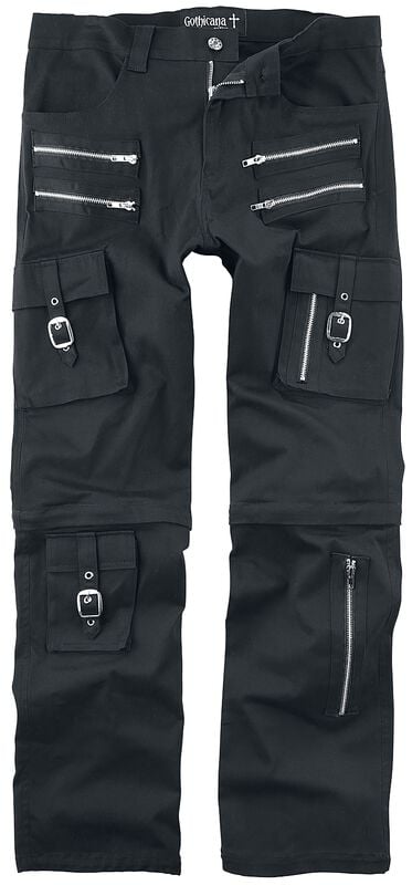rock revival "2in1: Trousers/Shorts" Cloth Trousers black by Gothicana by EMP