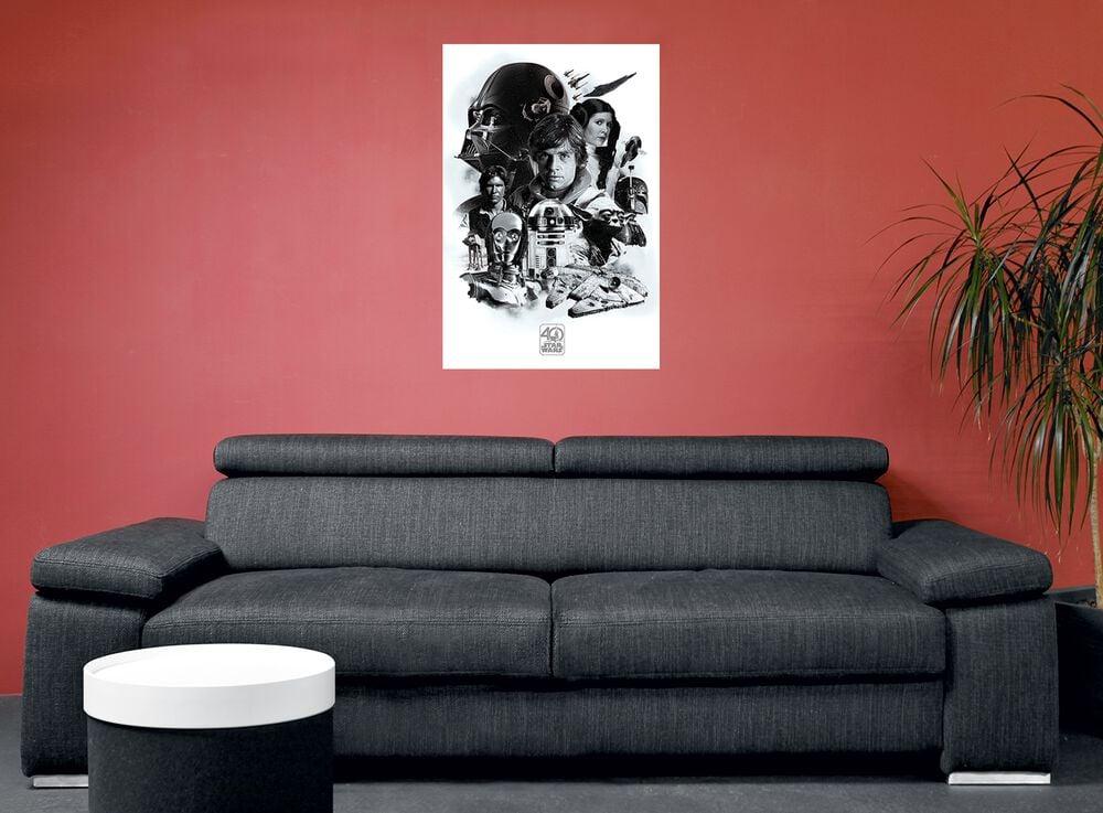 Rock Revival "40th Anniversary - Montage" Poster Black-white By Star Wars