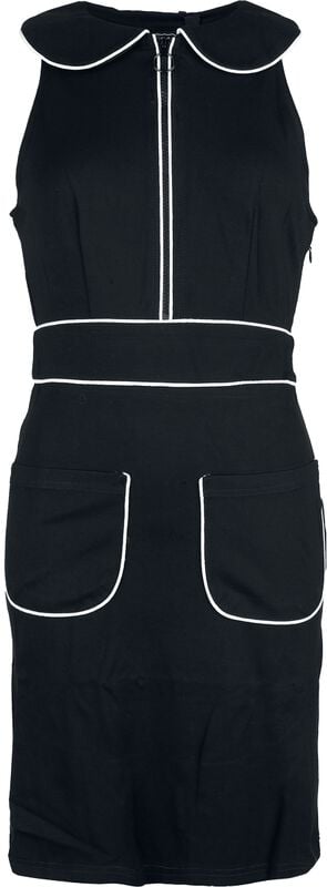 rock revival "60s Pocket Dress" Mini Dress black-white by Voodoo Vixen