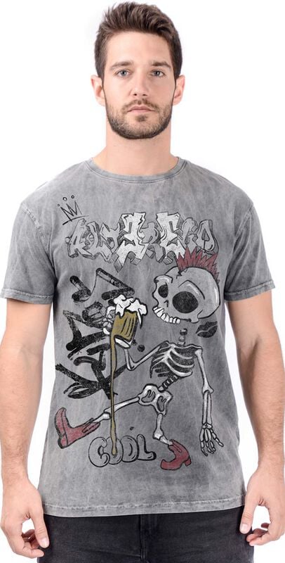 rock revival "Alter Ego Punk Beer - Men's T-shirt - Rex" T-Shirt grey by Outer Vision