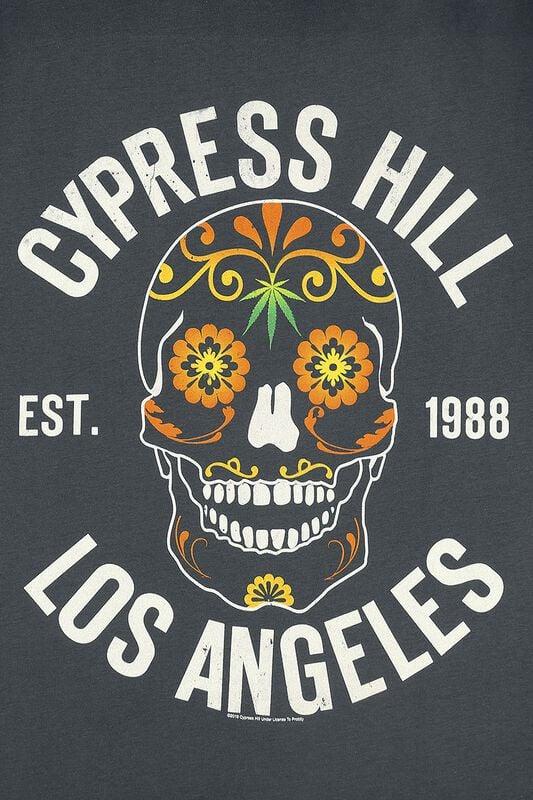 Rock Revival "Amplified Collection - Floral Skull" T-Shirt Charcoal By Cypress Hill