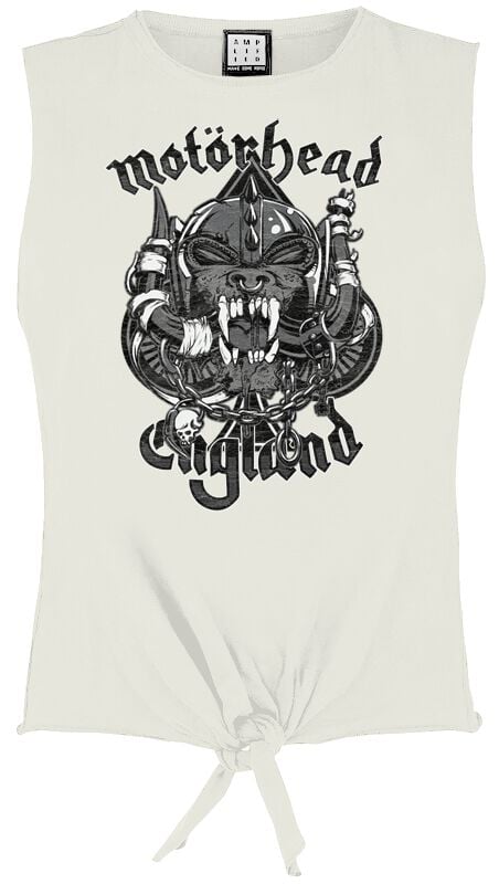 rock revival "Amplified Collection - Snaggeltooth Crest" Top white by Motörhead