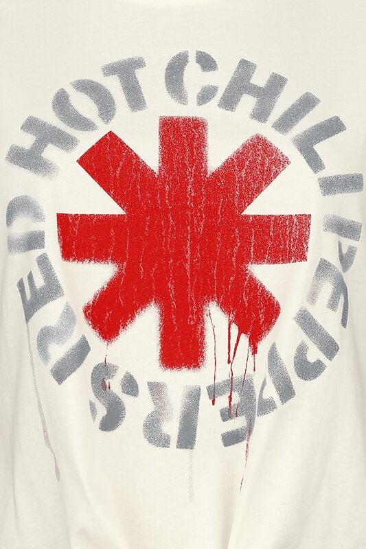 Rock Revival "Amplified Collection - Stencil Asterix" Top White By Red Hot Chili Peppers