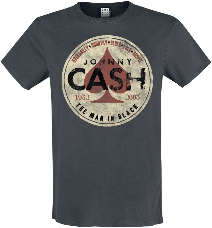 rock revival "Amplified Collection - The Man In Black" T-Shirt charcoal by Johnny Cash
