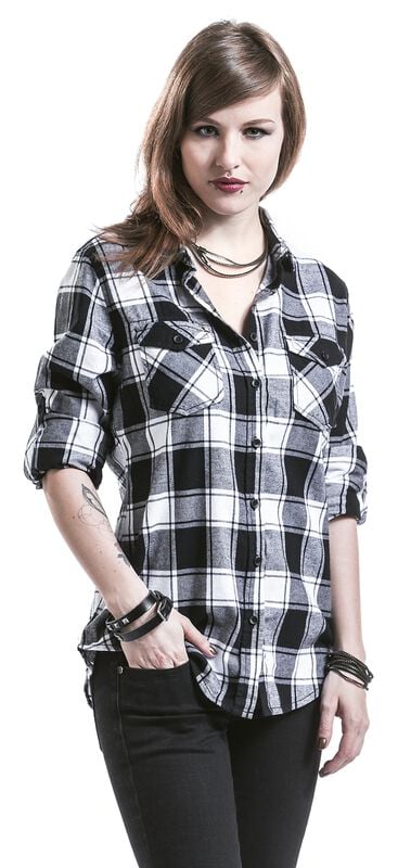 rock revival "Amy Flannel Checkshirt" Flanel Shirt black-white by Brandit