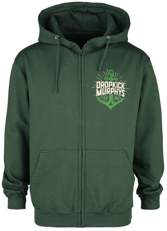 rock revival "Anchor Admat Green" Hoodie Jacket dark green by Dropkick Murphys