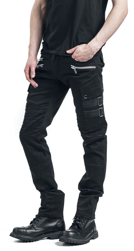 rock revival "Anders Trousers" Cloth Trousers black by Chemical Black