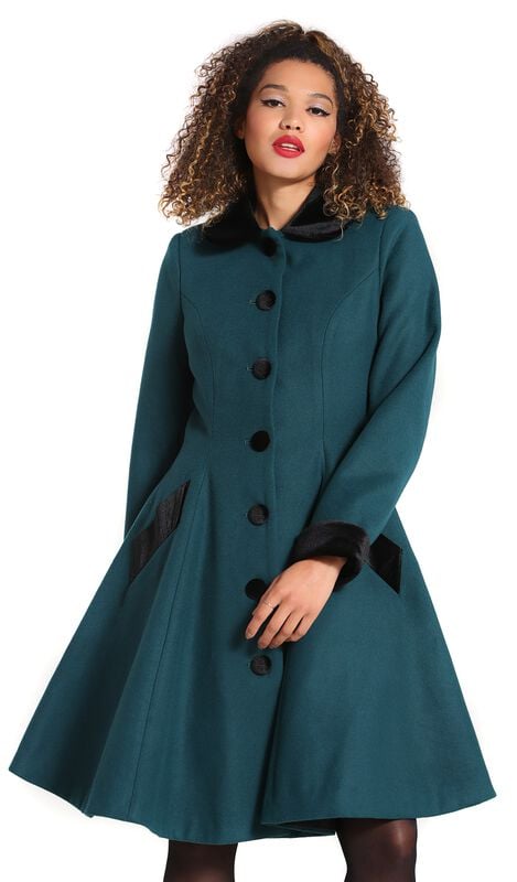 rock revival "Anouk Coat" Coat green-black by Hell Bunny