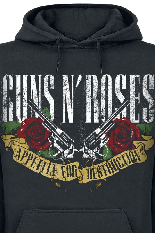 Rock Revival "Appetite For Destruction - Banner" Hoodie Black By Guns N' Roses