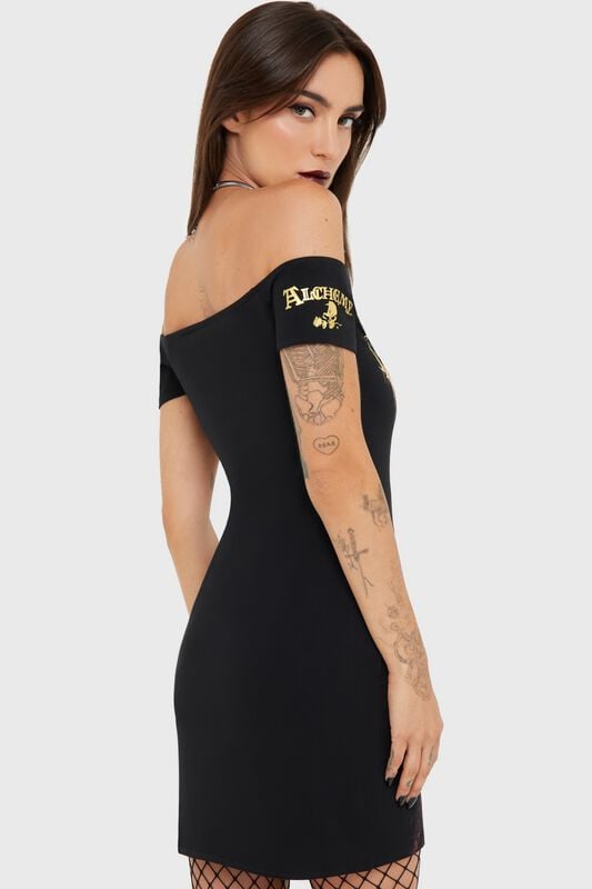 Rock Revival "Arcane Rituals Mini Dress" Mini Dress Black-red By Alchemy By Killstar