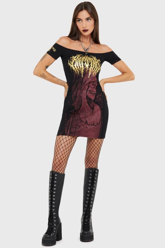 rock revival "Arcane Rituals Mini Dress" Mini Dress black-red by Alchemy by Killstar