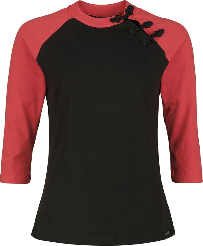 rock revival "Asia Dreams - Top" Long-sleeve Shirt black-red by Pussy Deluxe
